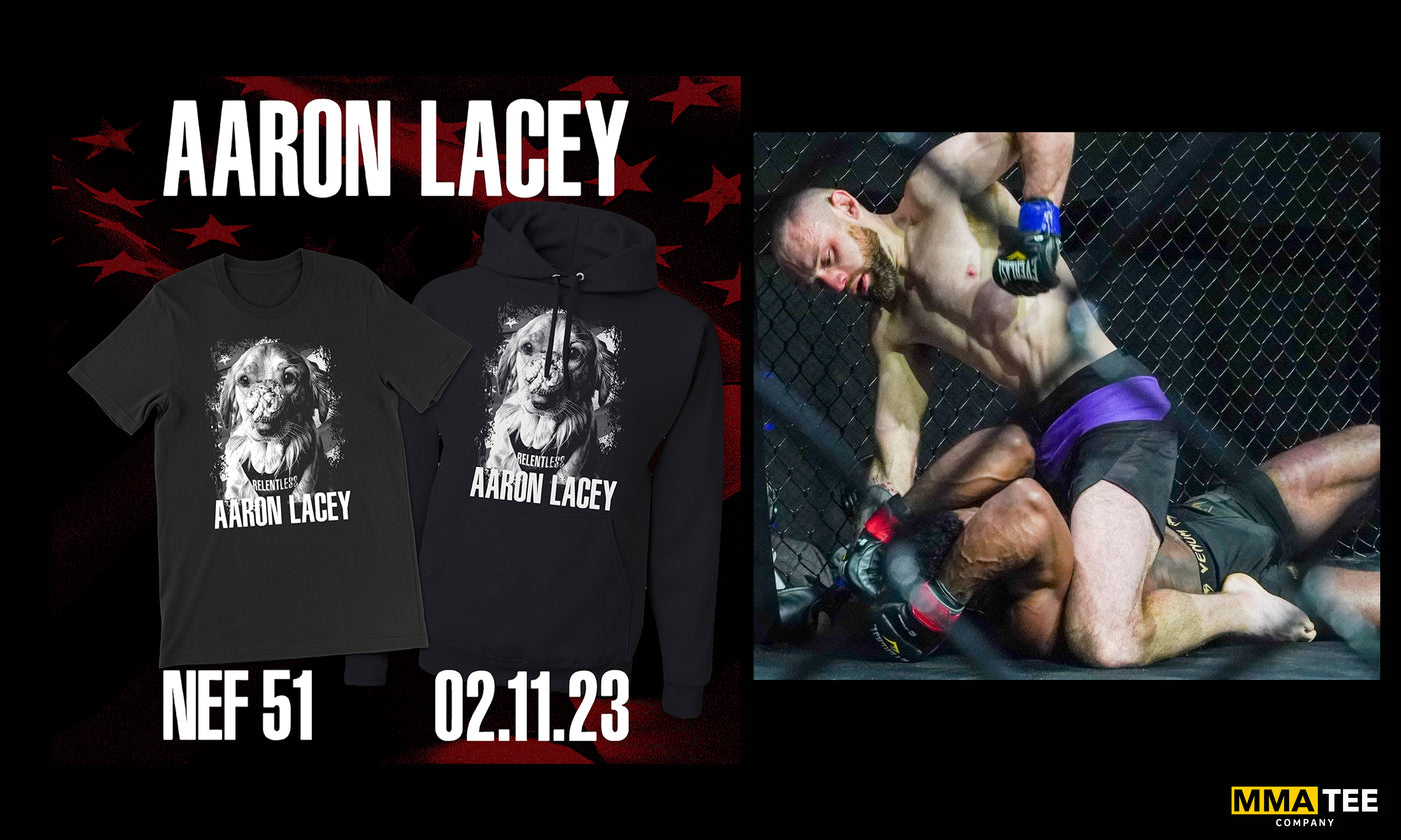 Aaron Lacey Signs with MMA Tee Company Ahead of NEF 51 - Official Fight Merch Now Available