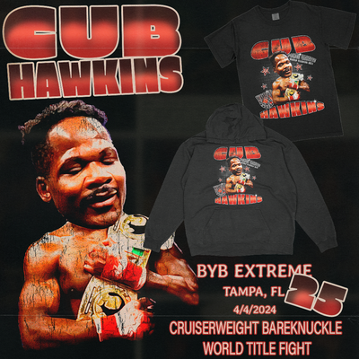 Cub Hawkins Returns to the Bare Knuckle Ring at BYB 25 - Official Cartoon Fight Merch Available Now!